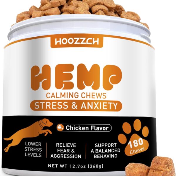 Calming Chews for Dogs - Anxiety Relief Treats Helps with Advanced Stress Relief, Separation Aid, Barking, Composure, Promote Relaxation - All Ages & Sizes, 180 Soft Chews
