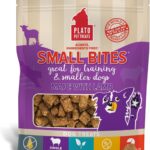 Plato Pet Treats Small Bites - Air-Dried Training Treats for Dogs - Supports Healthy Digestion - Limited Ingredients - Lamb 6oz