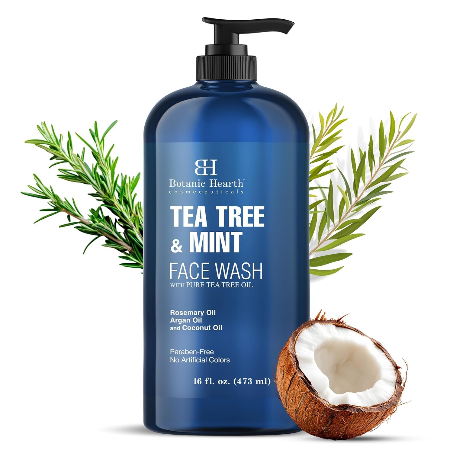 Botanic Hearth Tea Tree Face Wash With Mint | Acne Fighting, Premium, Hydrating Liquid Face Soap With Pure Tea Tree Oil | For Women And Men, Paraben Free, Fights Acne | 16 Fl Oz (Packaging May Vary) Botanic Hearth Tea Tree Face Wash With Mint | Acne Fighting, Premium, Hydrating Liquid Face Soap With Pure Tea Tree Oil | For Women And Men, Paraben Free, Fights Acne | 16 Fl Oz (Packaging May Vary)