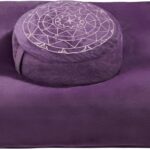 Zafu & Zabuton Meditation Cushion Set - Buckwheat Hull & Memory Foam Pillows, Ergonomic Support for Yoga, Mindfulness - Organic Velvet Cover, Large Size, Durable Comfort (Purple)