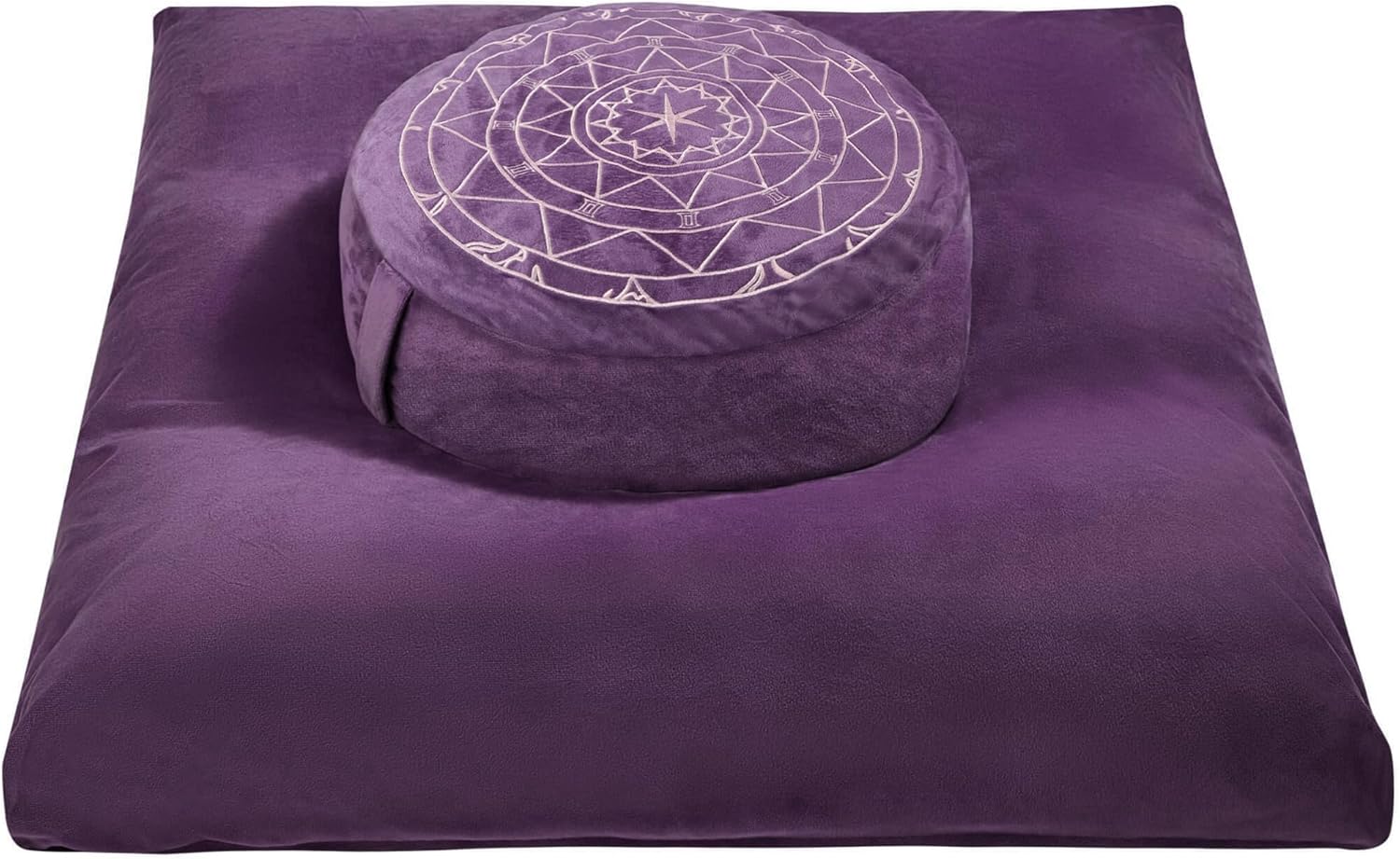 Zafu & Zabuton Meditation Cushion Set - Buckwheat Hull & Memory Foam Pillows, Ergonomic Support for Yoga, Mindfulness - Organic Velvet Cover, Large Size, Durable Comfort (Purple) Zafu & Zabuton Meditation Cushion Set - Buckwheat Hull & Memory Foam Pillows, Ergonomic Support for Yoga, Mindfulness - Organic Velvet Cover, Large Size, Durable Comfort (Purple)
