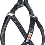 Pawtitas Reflective Step-in Dog Harness  Adjustable No-Pull Vest for Puppies to Seniors, Safe & Comfortable, S Black