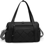 Gym Bag for Women, Duffle Weekender Bags for Travel, Lightweight Weekender Tote with Wet Pocket for Sports, Workout and Dance Black