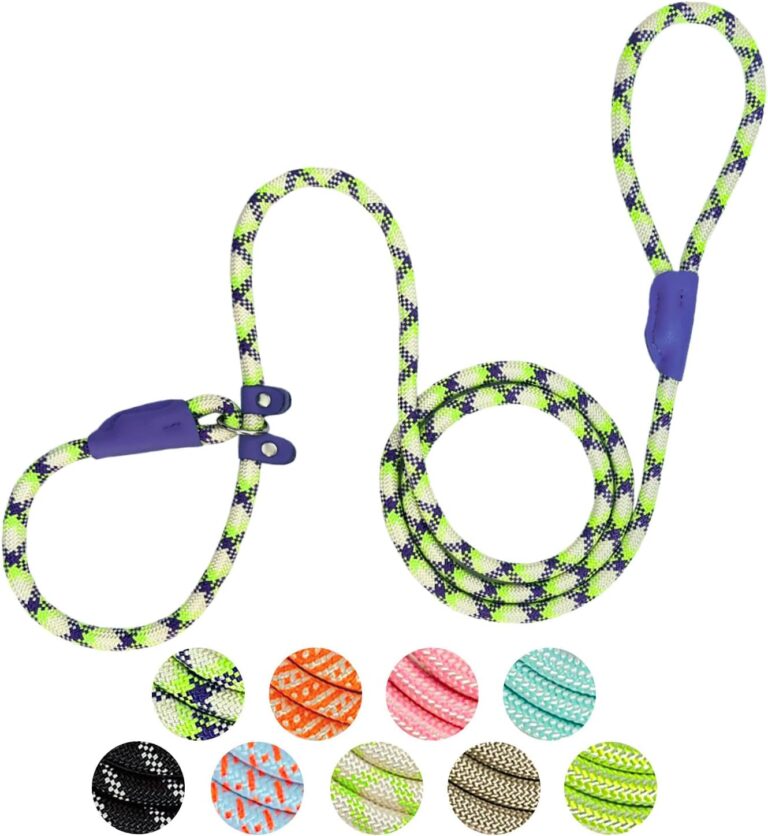 Slip Lead Rope Dog Leash Heavy Duty for Training, Nylon Strong Slip Leads for Dogs 6 Ft X 3/8 Inch, Adjustable Comfortable Training Leash for Small Medium Dogs