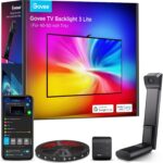 Govee TV Backlight 3 Lite with Fish-Eye Correction Function Sync to 40-50 Inch TVs, 7.8ft RGBICW Wi-Fi LED Strip Lights with Camera, 4 Colors in 1 Lamp Bead, Voice and APP Control, Adapter