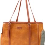 Fashion Dog Purse Pet Carrier Leather Bag for Small Dogs Cats Puppy, Portable Tote Bag Airline Approved Soft-Sided Carriers (Brown)