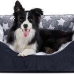 GASUR Dog Beds Small Plus Size, Small Dog Bed Washable, Orthopedic Pet Sofa Bed, Pet Cuddler Anti-Slip Bottom, Soft Calming Sleeping Warming Puppy Bed (S Plus (25"x 21"x 8"), Black)