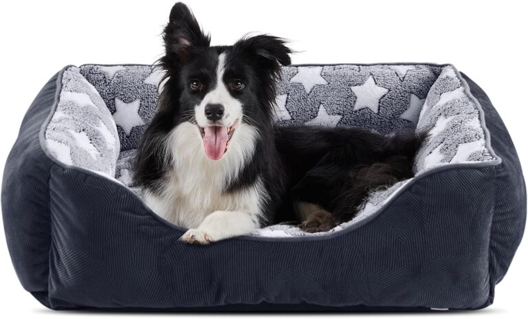 GASUR Dog Beds Small Plus Size, Small Dog Bed Washable, Orthopedic Pet Sofa Bed, Pet Cuddler Anti-Slip Bottom, Soft Calming Sleeping Warming Puppy Bed (S Plus (25"x 21"x 8"), Black)