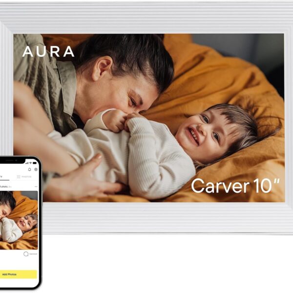 Aura Digital Picture Frame - 10.1" HD Display | Wirecutter's Best Digital Frame | Text Photos Directly to Your Frame from Anywhere | Quick & Easy Setup Over WiFi - Free Aura App | No ads or fees
