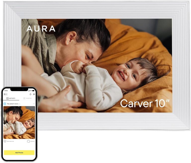 Aura Digital Picture Frame - 10.1" HD Display | Wirecutter's Best Digital Frame | Text Photos Directly to Your Frame from Anywhere | Quick & Easy Setup Over WiFi - Free Aura App | No ads or fees