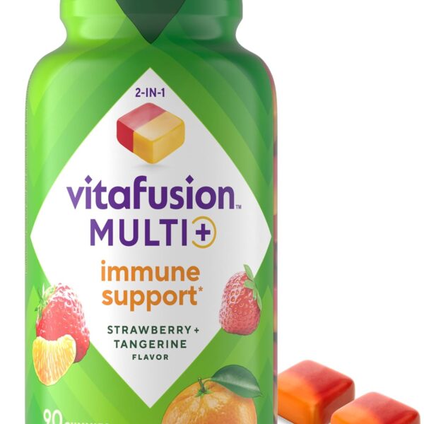Vitafusion Multi+ Immune Support*  2-in-1 Benefits & Flavors  Adult Gummy Vitamins with Vitamin C, Zinc, Daily Multivitamins, 90 Count
