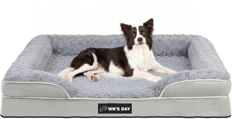 Orthopedic Dog Bed for Large Medium Sized, Washable Memory Foam Large Dog Bed, Medium Pet Sofa with Removable Cover, Washable Waterproof Pet Couch Beds(Grey, L)