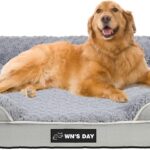 Orthopedic Dog Bed for Large Medium Sized, Washable Memory Foam Large Dog Bed, Durable Medium Pet Sofa with Removable Cover, Washable Waterproof Pet Couch Beds(Grey, XXL)