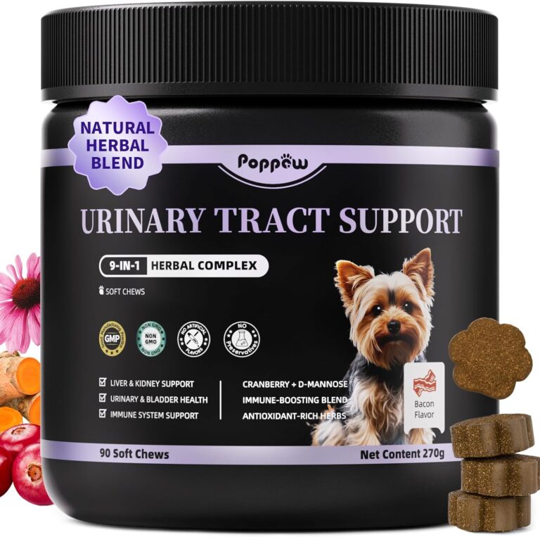 Cranberry Supplement for Dogs with DMannose  UTI & Urinary Tract Support, Bladder Control, Kidney & Immune Support  Bacon Flavor, 90 Soft Chews