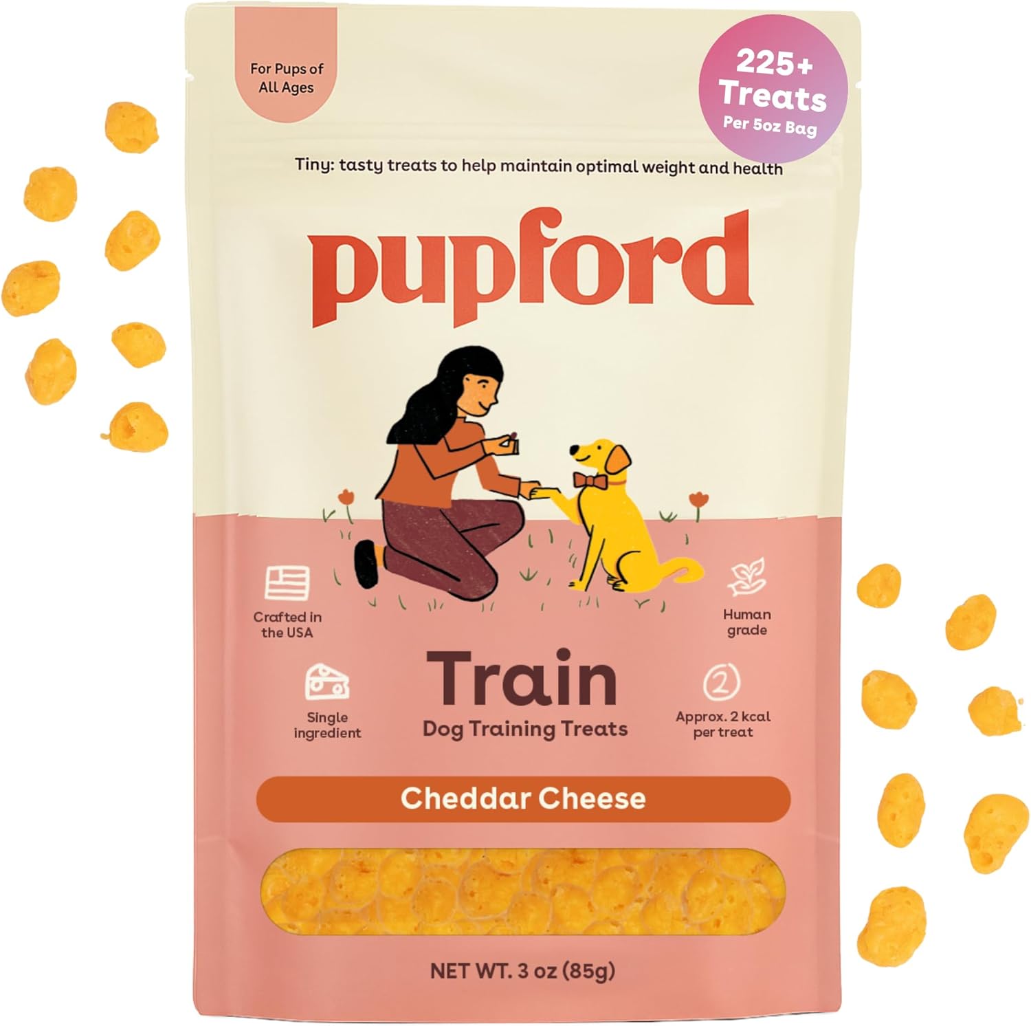 Pupford Freeze Dried Training Treats for Dogs & Puppies, 225+ Single Ingredient Bites (Cheddar, 3 oz) Pupford Freeze Dried Training Treats for Dogs & Puppies, 225+ Single Ingredient Bites (Cheddar, 3 oz)