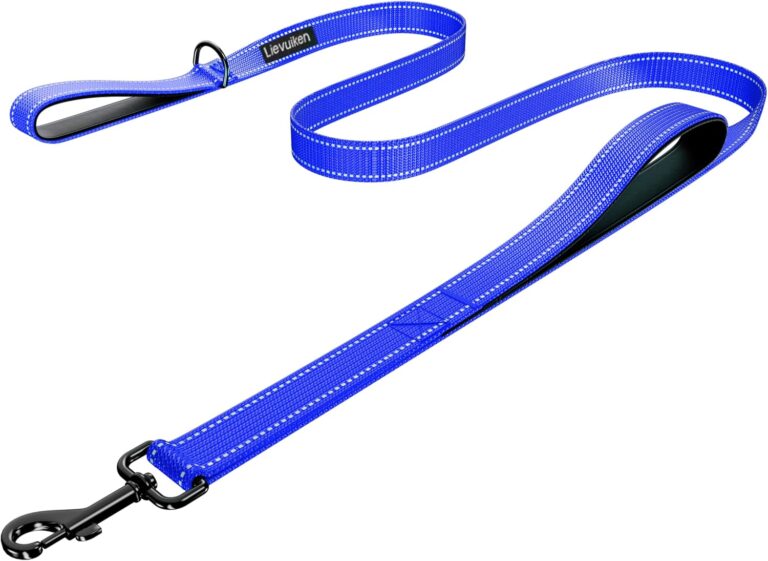 Dog Leash 6ft Long, Double Handle Dog Leash for Safety Control Training, Heavy Duty Dog Leads with Traffic Padded Handles, Reflective Leashes for Small Medium Large Dogs(6ft, Navy Blue)