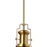 JONATHAN Y JYL9536A 13" Modern Industrial Dome Pendant Light, Farmhouse Hanging Light Fixture in Black and Brass Gold, Adjustable Height Metal Lighting for Kitchen Island, Dining Room, Entryway