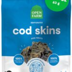 Open Farm, Dehydrated Dog Treats, High Protein & Low Carbohydrate Cod Skins, Crunchy Texture, Single Ingredient Wild-Caught Cod Skins Recipe, 2.25oz Pouch