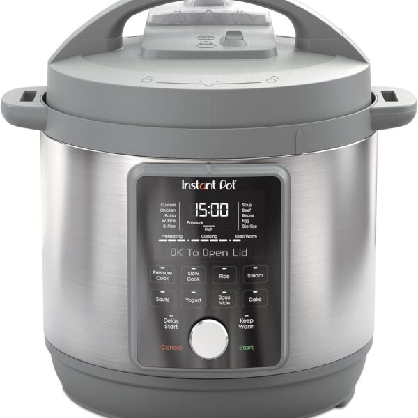Instant Pot, 8-Quart Whisper Quiet 9-in-1 Electric Pressure Cooker, Slow Rice Cooker, Steamer, Saut, Yogurt Maker, Warmer & Sterilizer, App With Over 800 Recipes, Stainless Steel, Duo Plus