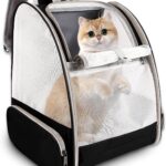 Cat Backpack Carrier,Pet Carrier Airline Approved for Small Dog Cat Puppy Kitten Bunny,Ventilated Mesh Design Animal Backpack for Hiking Camping Travel Bag (Black)