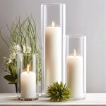 12-Pack White Pillar Candles with Clear Hurricane Glass Vases  Elegant Cylinder Holders for Wedding Centerpieces, Party & Home Decor