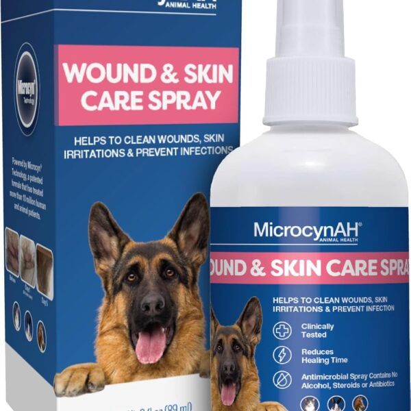 Manna Pro Microcyn AH Wound & Skin Care Spray for Pets 89ml, 3 Ounces, WHITE
