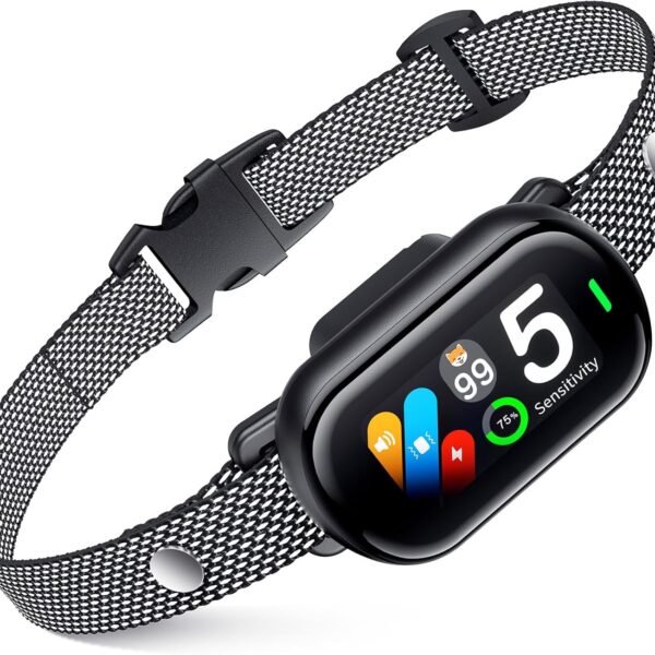 Bark Collar, Automatic Dog Barking Collar with Beep, Vibration, 5 Sensitivity Levels, Bark Counter, Waterproof Anti Bark Collar for Small Medium Large Dogs 8-120lbs (Black)