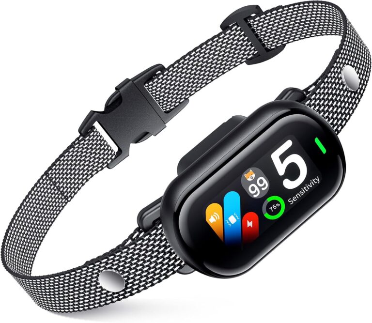 Bark Collar, Automatic Dog Barking Collar with Beep, Vibration, 5 Sensitivity Levels, Bark Counter, Waterproof Anti Bark Collar for Small Medium Large Dogs 8-120lbs (Black)