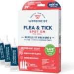 Wondercide - Flea & Tick Dog Spot On - Flea, Tick, and Mosquito Repellent, Prevention for Dogs with Natural Essential Oils - Up to 3 Months Protection - Large 3 Tubes of 0.17 oz