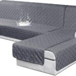 VANSOFY Sectional Couch Covers 100% Waterproof L Shaped Sofa Slipcover 3pcs Reversible Chaise Lounge Cover for Sectional Sofa Furniture Protector Cover for Pets Dog Cat(X-Large, Dark Gray)