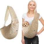 JourCraf Dog Sling for Small Dogs, Front Dog Sling Carrier, Padded Adjustable Pet Soft Carrier with Adjustable Shoulder Strap, Travel Safety Harness Machine Washable for Small Cats Puppy Outdoor