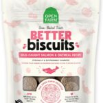 Open Farm Better Biscuits, Oven Baked Dog Treats with Probiotics, Wild-Caught Salmon & Oatmeal Recipe, 8oz Pouch