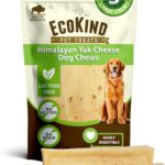 EcoKind Premium Gold Yak Cheese Himalayan Dog Chews, Healthy Dog Treats for Large Dogs, All Natural, High Protein Dog Chew, Water Buffalo, Large - 3 Chews