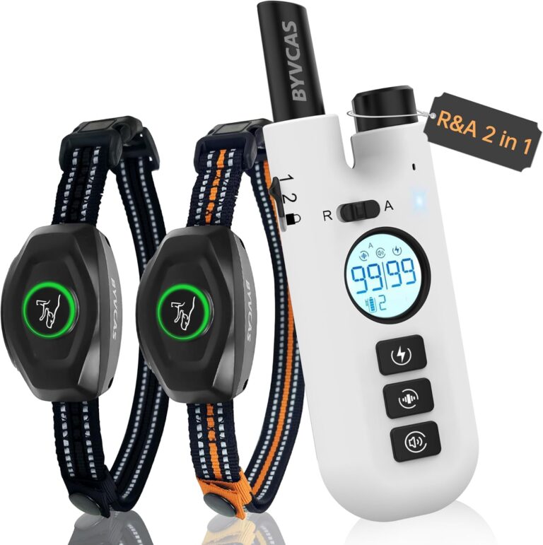 Bark Collar with Remote, 2 in 1 Shock Collar for 2 Large Medium Small Dogs(15-120lbs), Anti Barking Dog Training Collar, IP67 Waterproof, Beep/Shock/Vibration(0-99)