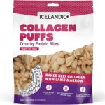 Icelandic+ Collagen Puffs: Baked Beef Collagen with Lamb Marrow 2.5oz - Treats for Med-Lg Dogs, Crunchy Protein Bites