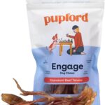 Pupford Standard Beef Tendon Chews for Dogs & Puppies, All-Natural Dog Chew with Glucosamine for Joint Health, Long-Lasting Toy, Great for Teething (4 Count)