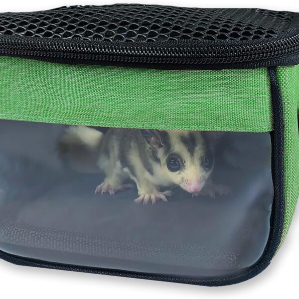 Small Pet Carrier Bag - Single - Shoulder Outdoor Carrier for Hamsters, Sugar Gliders & Flying Squirrels Portable Small Pet Travel Bag (Green)