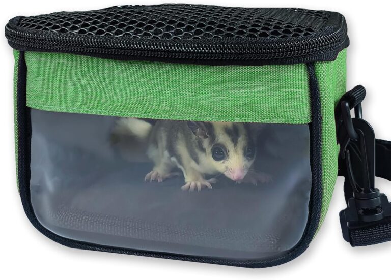 Small Pet Carrier Bag - Single - Shoulder Outdoor Carrier for Hamsters, Sugar Gliders & Flying Squirrels Portable Small Pet Travel Bag (Green)