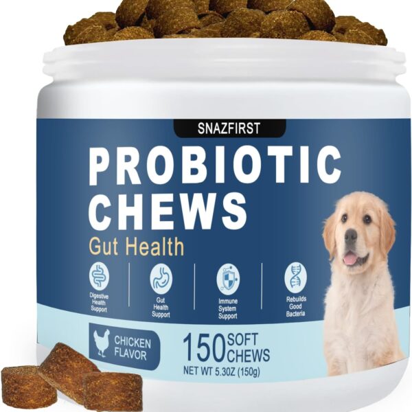 Probiotics for Dogs, Dog Probiotics Chews for Digestive Health & Gut Health, Improve Immune System,Constipation & Diarrhea Relief(Chicken Flavor, 150 Chews)