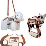 Dog Lift Harness Dog Carrier VES Harness Adjustable Leash with Small Puppy Treat Bag,Fits Most Cars,S4-8 LBS