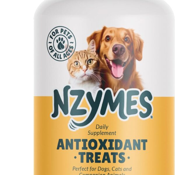 Nzymes Antioxidant Treats - for Dogs Joints, HIPS, Paralysis, Skin, Coat, Hair Loss, Aging, Digestion, Neurological, Seizures - 60 Treats - Made in The USA