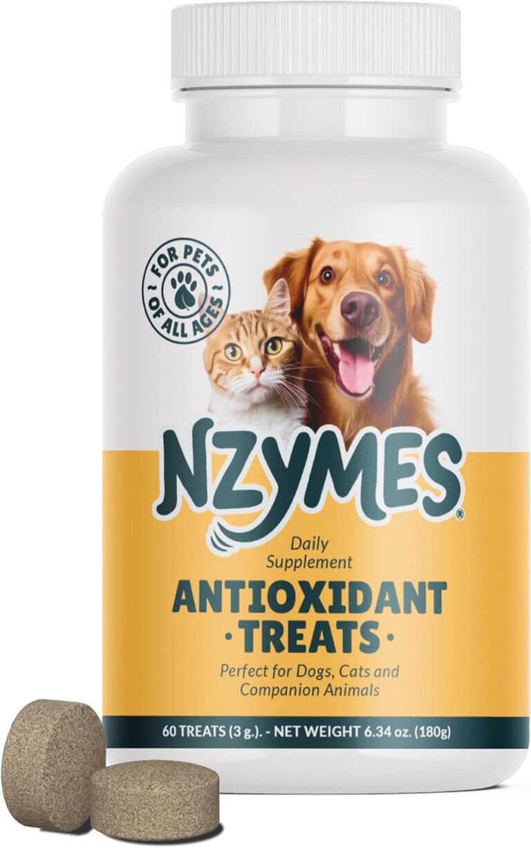 Nzymes Antioxidant Treats - for Dogs Joints, HIPS, Paralysis, Skin, Coat, Hair Loss, Aging, Digestion, Neurological, Seizures - 60 Treats - Made in The USA