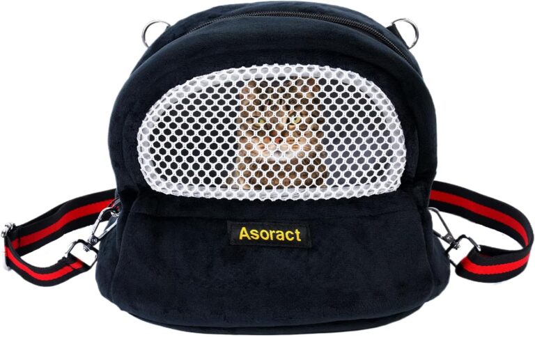 Guinea Pig Carrier Fleece Sugar Glider Bonding Pouch Soft Comfortable Going Out Small pet Travel Sleeping Bag with Adjustable Strap, Breathable Mesh Window and Removable Mat for Hedgehogs, Kittens
