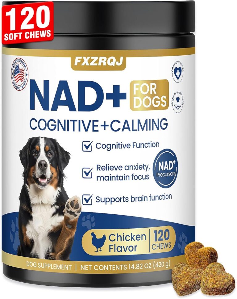 Nicotinamide Adenine Dinucleotide Precursor & Senior Dog Supplement,Dog Cognitive & Calming Chews,Dogs Vitamin Supplement,Supports Dogs Anti-Aging,Cognitive Health & Anxiety Relief,Promotes Relaxation