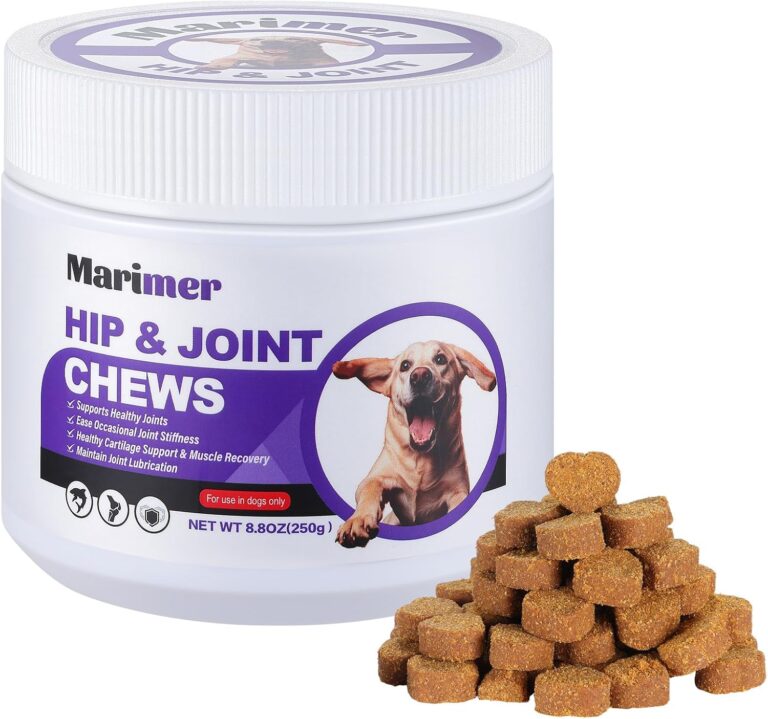 Hip & Joint Chews for Dogs  Glucosamine, MSM, Chondroitin, Turmeric & Omega-3  Mobility Chews for Dogs with Green Lipped Mussel & Eggshell Membrane  Chicken Flavor  100 Soft Chews