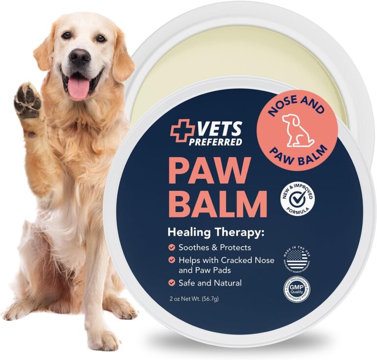 Vets Preferred Paw Balm Pad Protector for Dogs  Dog Paw Balm Soother  Heals, Repairs and Moisturizes Dry Noses and Paws  Ideal for Extreme Weather Season Conditions - 2 Oz