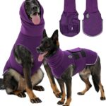 Dog Anxiety Vest with Hood, Skin-Friendly Thunder Jacket for Dogs, All-in-One Dog Calming Shirt with Hood for Thunder, Fireworks, Separation - Keep Pet Calm Without Medicine, Purple, S
