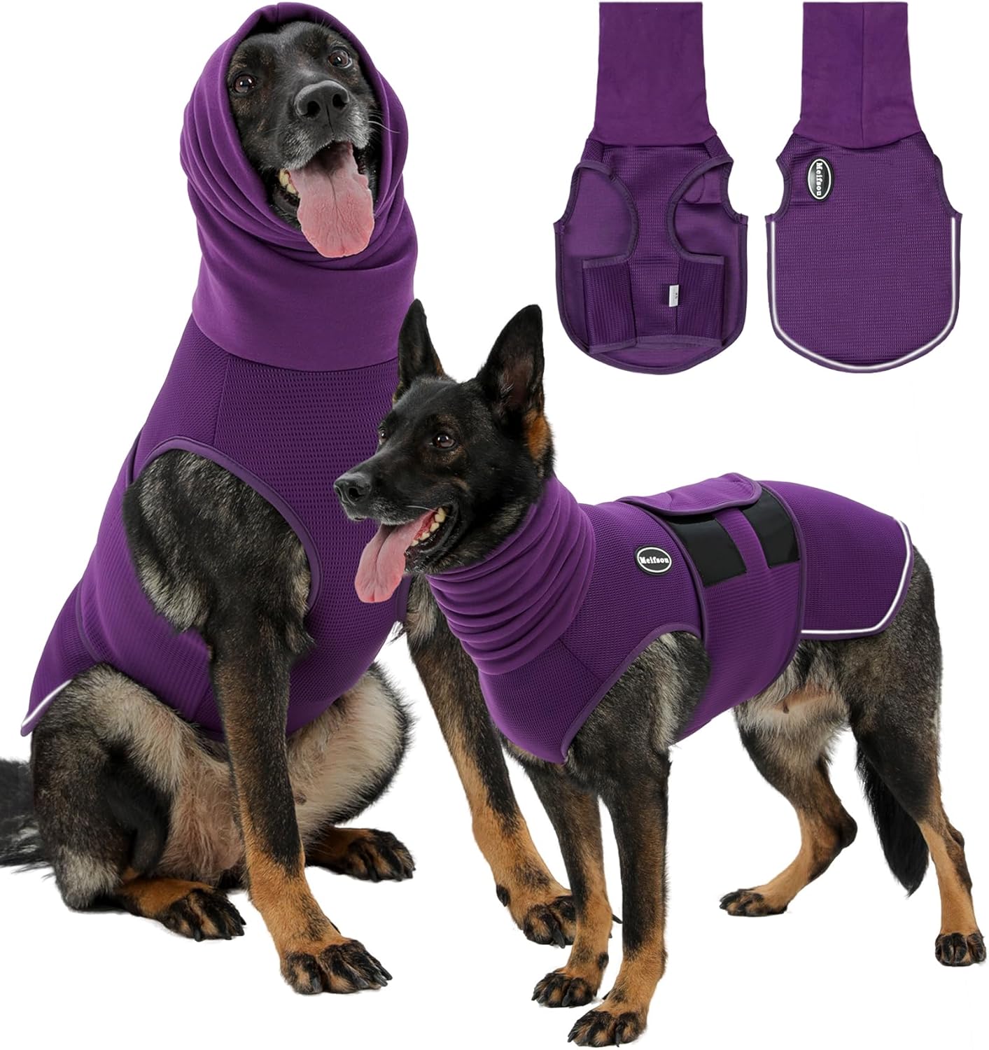 Dog Anxiety Vest with Hood, Skin-Friendly Thunder Jacket for Dogs, All-in-One Dog Calming Shirt with Hood for Thunder, Fireworks, Separation - Keep Pet Calm Without Medicine, Purple, S Dog Anxiety Vest with Hood, Skin-Friendly Thunder Jacket for Dogs, All-in-One Dog Calming Shirt with Hood for Thunder, Fireworks, Separation - Keep Pet Calm Without Medicine, Purple, S