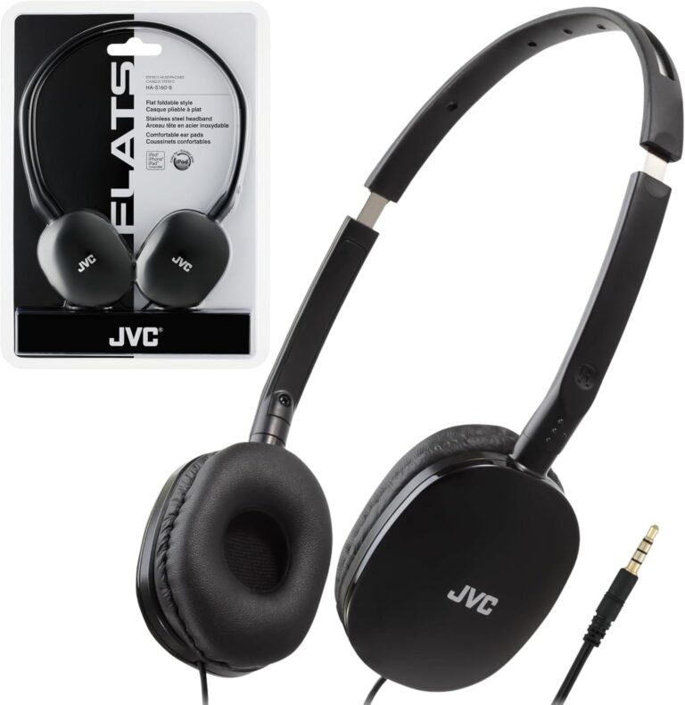 JVC Flats On-Ear Wired Headphones - Flat Foldable Design - 30mm Driver for Powerful Sound - Soft Ear-Pads for Comfort  Steel Headband - Lightweight & Portable - PC/Laptop/Gaming - 3.5mm Slim Plug
