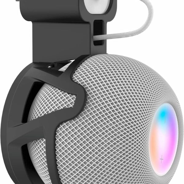 LeongLzt Ouligei Top-Notch Quality Homepod Mini Wall Mount Holder, Homepod Mini Plug Mount with in-Built Cable Management System, No Screws Needed - an Elegant Space Saving Accessory